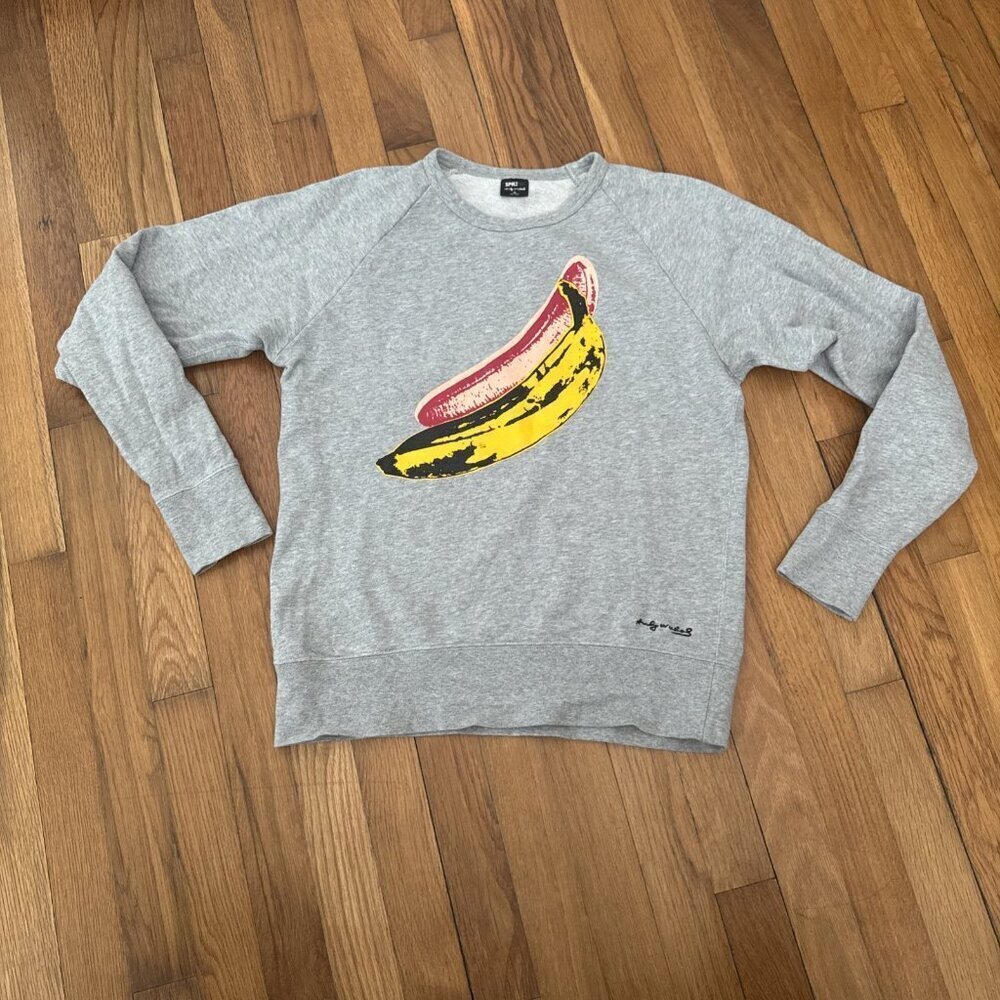 SPRZNY Andy Warhol Pop Art Banana Sweatshirt Size XS - Picture 2 of 6